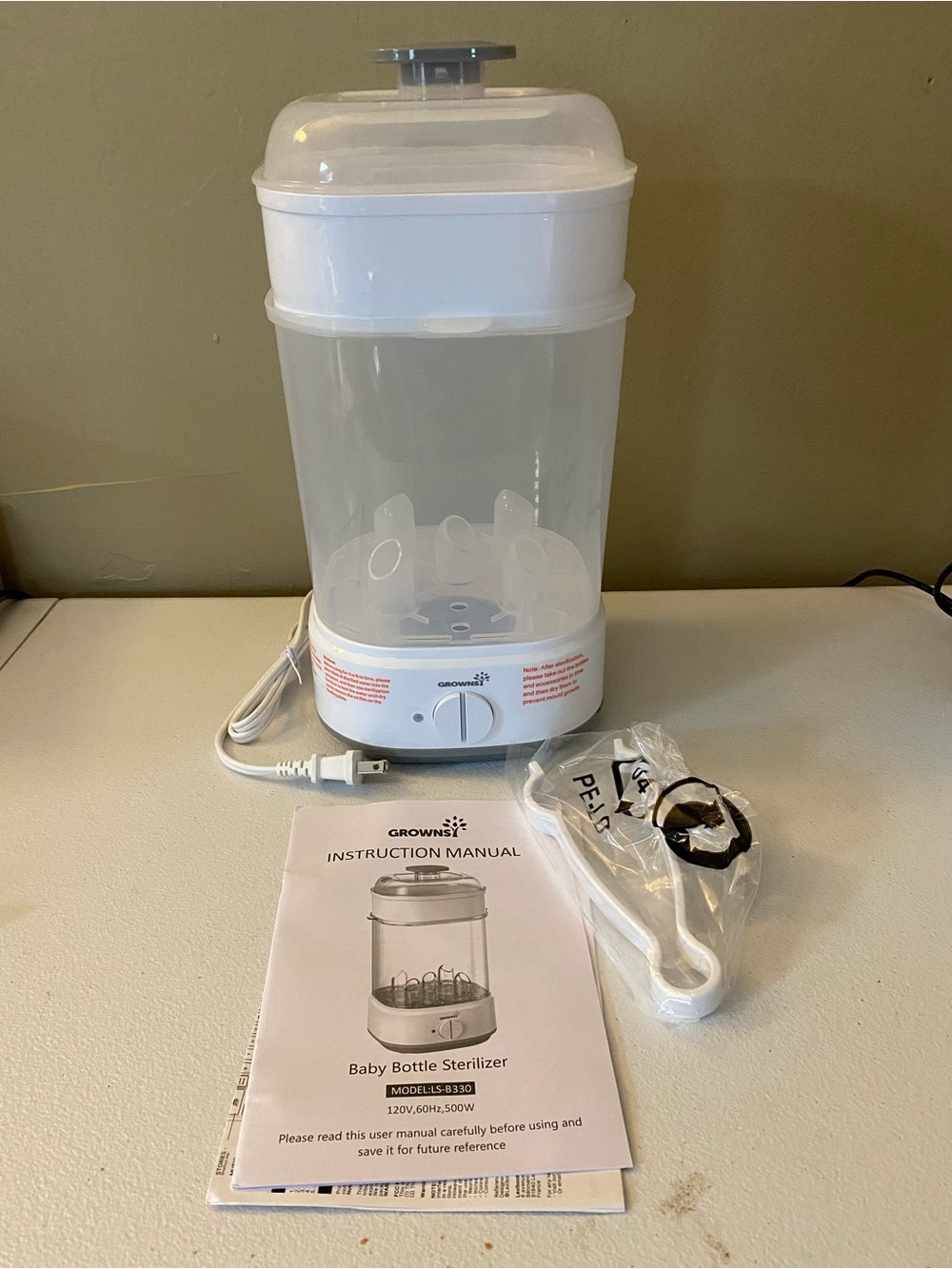 Electric Baby Bottle Sterilizer - White